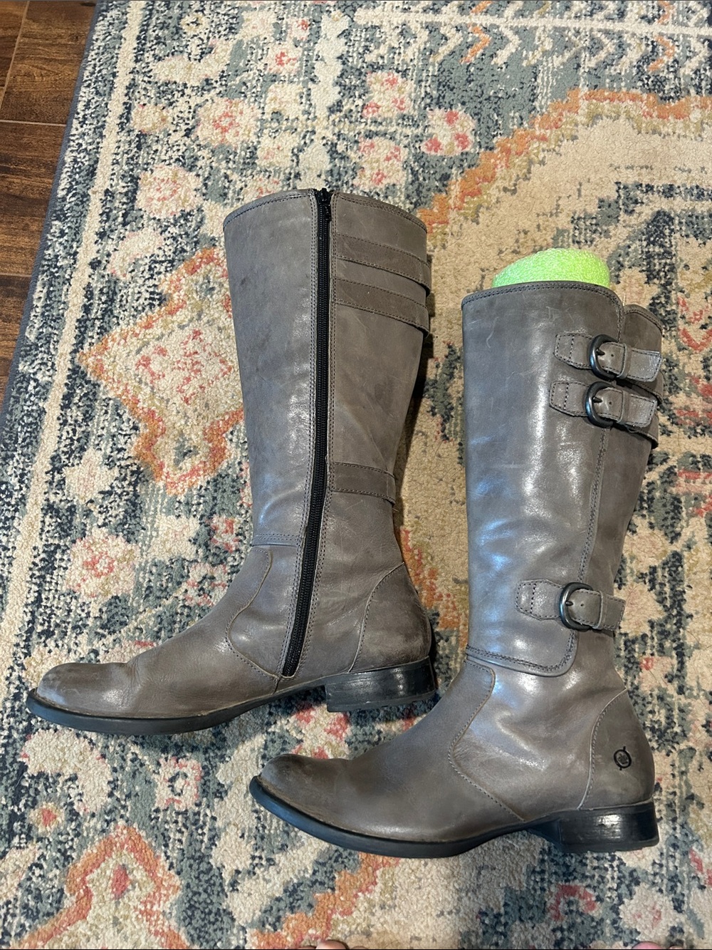 Born: Gray Women's Knee-High Buckle Boots